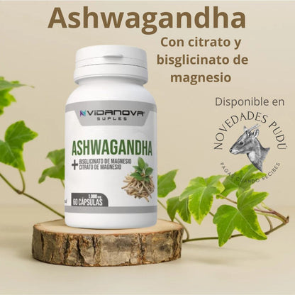 Ashwagandha + Magnesio 1000mg 60 CAPS +Envio Gratis