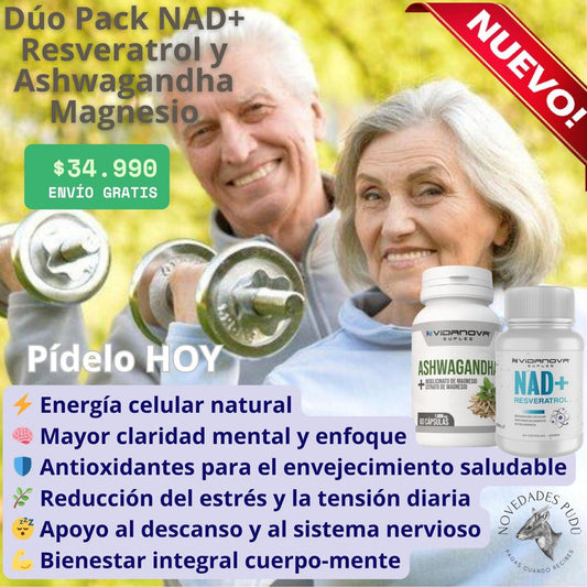 DUO PACK NAD+ASHWAGANDHA + ENVIO GRATIS
